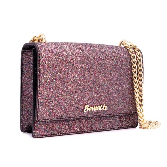 bewaltz Handbags - NWT BEWALTZ Black Glitter crossbody purse shoulder bag clutch formal party NYE